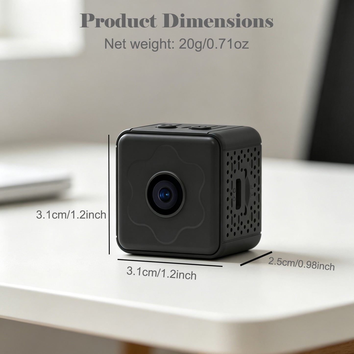 Next-Gen Mini Wireless Security Camera, Small Wireless Indoor Nanny Cam with No-Glow Night Vision, Motion Alerts, Home/Office Security Camera with Dual Storage