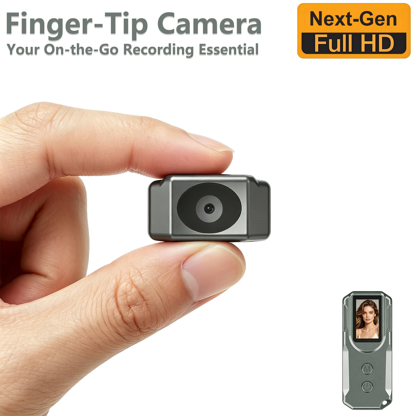 Fingertip Cameras, Compact Portable Action Cameras, With HD Display, FHD Mini Pocket Vlogging Camera for Work, Study, Family, Travel, Pet Walking