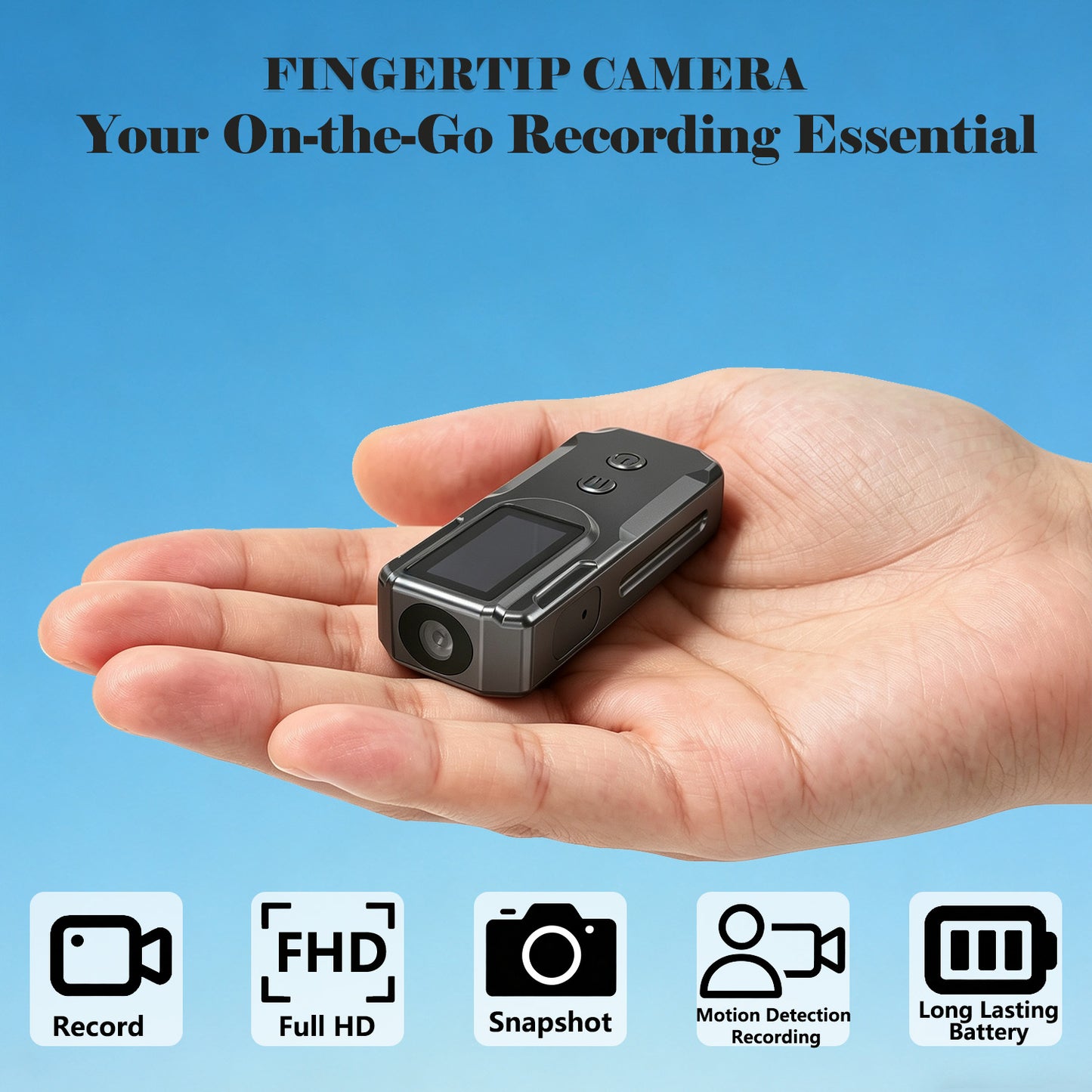 Next-Gen Portable Body Camera Fingertip Control Law Enforcement Police Military Surveillance Handheld HD Video Recording Device