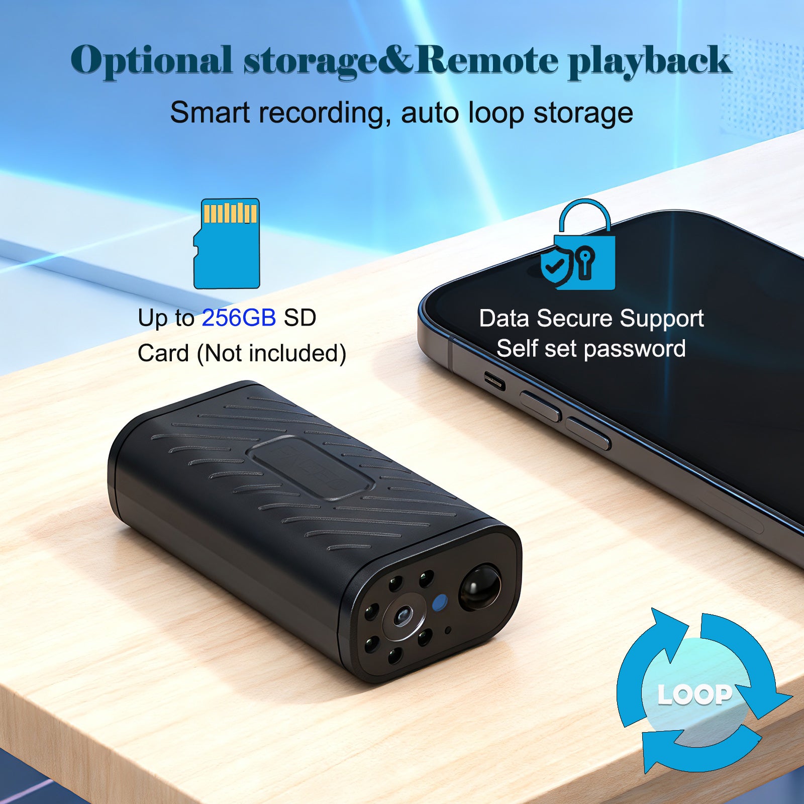 Waterproof Mini Cam for Every Corner, Plug-Free Battery Life to Match, 4K Compact Smart Home Security Cameras, Portable Wireless WiFi Monitoring, with Remote ON/Off, for Outdoor & Indoor