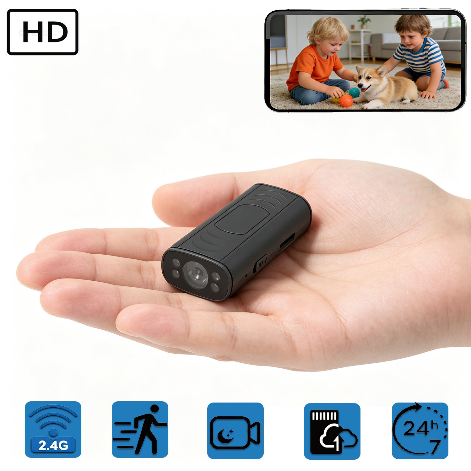 Next-Gen Compact Security Camera Super Small Portable Wireless WiFi Smart Camera, Mini Home Security Camera, Remote Viewing