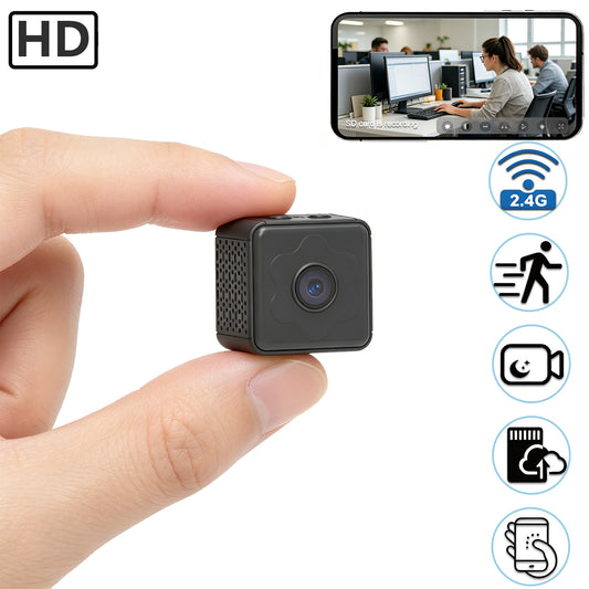 Mini-WLAN-Überwachungskamera der nächsten Generation, kleine kabellose Indoor-Nanny-Cam mit unsichtbarer Nachtsicht, Bewegungsalarm, Heim-/Büro-Überwachungskamera mit Dual-Speicher