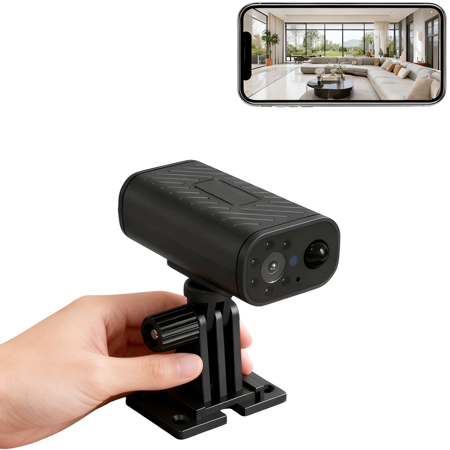 Waterproof Mini Cam for Every Corner, Plug-Free Battery Life to Match, 4K Compact Smart Home Security Cameras, Portable Wireless WiFi Monitoring, with Remote ON/Off, for Outdoor & Indoor
