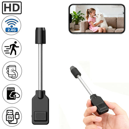 Next-Gen Baby & Pet Monitor Camera, Flexible Gooseneck WiFi Indoor Security Cam, Plug & Play HD Surveillance Camera, Motion Detection, Two-Way Audio, 24/7 Loop Recording, 2.4G WiFi, Multi-User Remote View