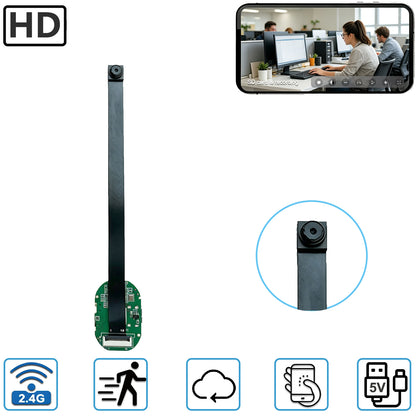 Flexible Security Camera PCBA Board, 2.4G WiFi & Bluetooth DIY Camera Module, HD Remote Monitoring, Motion Detection, Push Alert, Cloud Storage, Multi-User Share