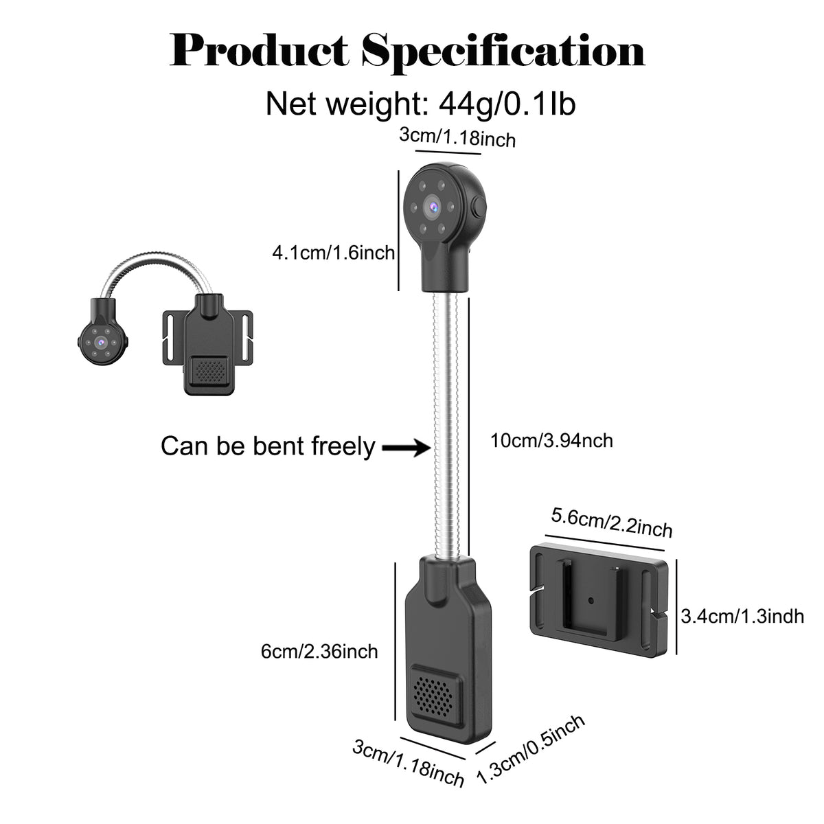Flexible Gooseneck Security Camera, Magnetic Adhesive Mount 2.4G WiFi Indoor Camera, HD Night Vision, Motion Alert Push Notification, Two-Way Talk, USB 5V Powered, Local & Cloud Storage for Home Pet Baby Monitor