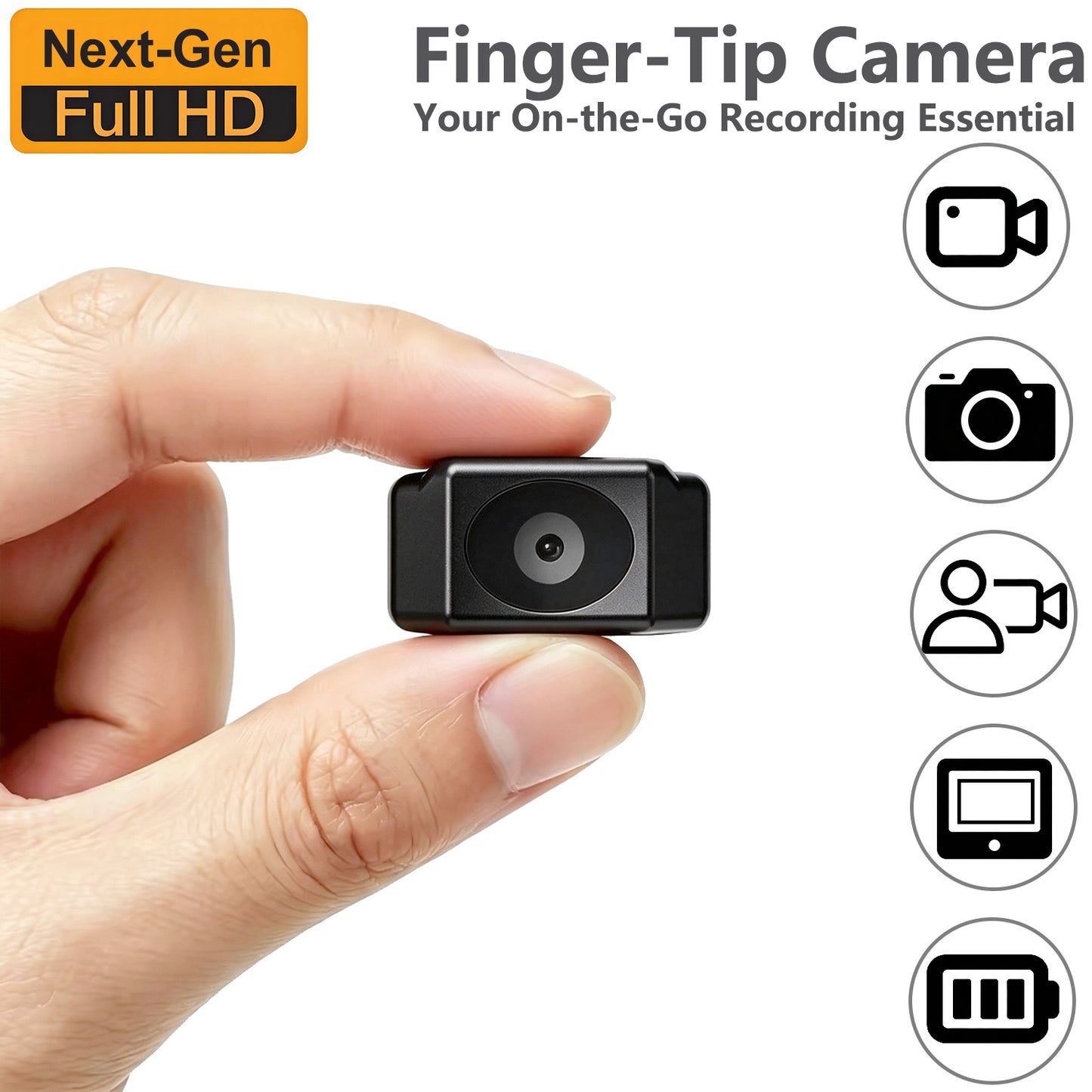 Next-Gen Portable Body Camera Fingertip Control Law Enforcement Police Military Surveillance Handheld HD Video Recording Device